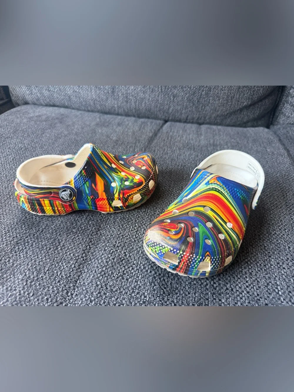Colorful Rainbow Swirl Kids Crocs C-10
